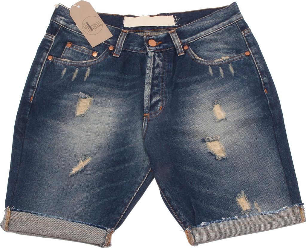 9663P MINIMAL blaue Denim-Shorts Herren-Bermuda-Shorts