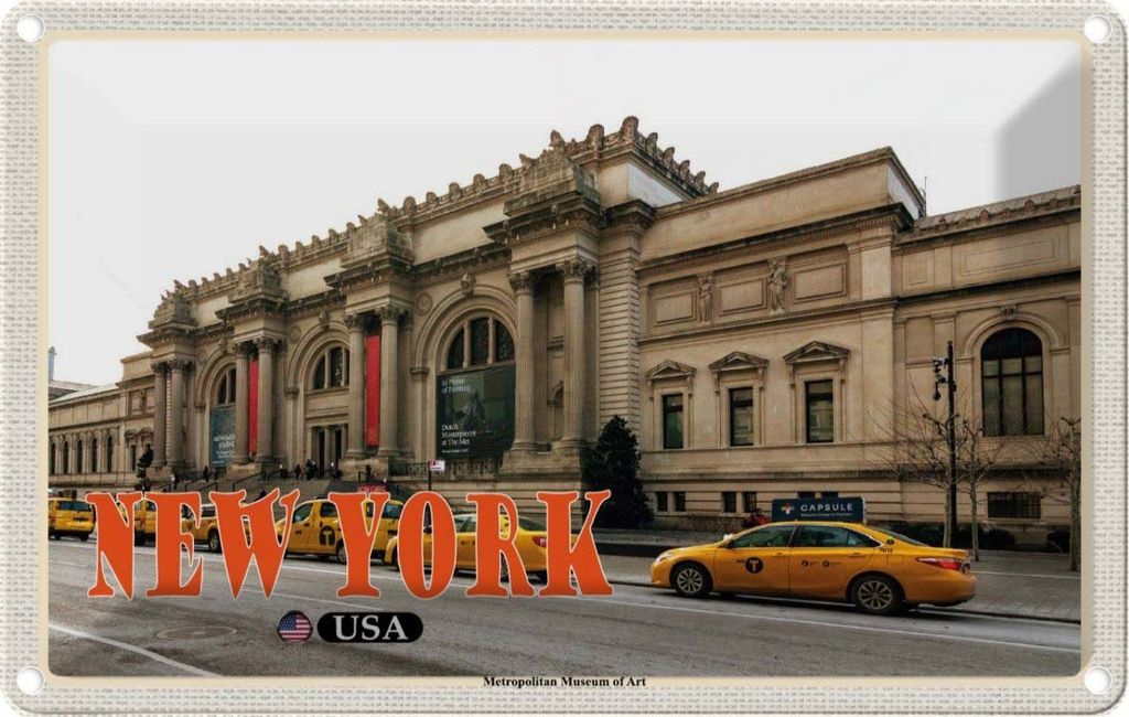 vianmo Blechschild 12x18 cm New York Reisen USA Metropolitan Museum of Art Bildmotiv Reisemotiv Abenteuer