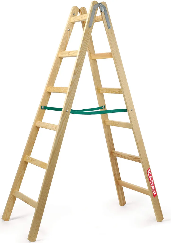 Échelle Pliable 6 Marches pour Bricolage et Maison en Bois 181 cm KADAX