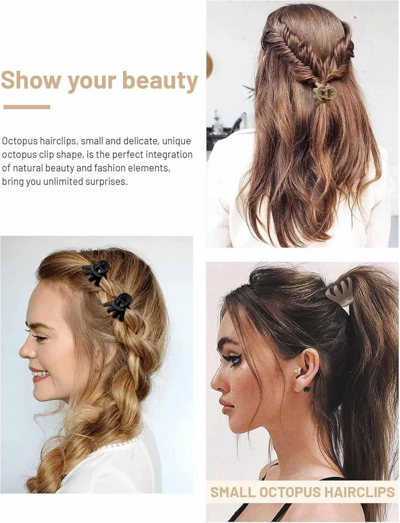 Pinces à Cheveux pour Chignon et Demi-queue - Marron Mat Format 4cm