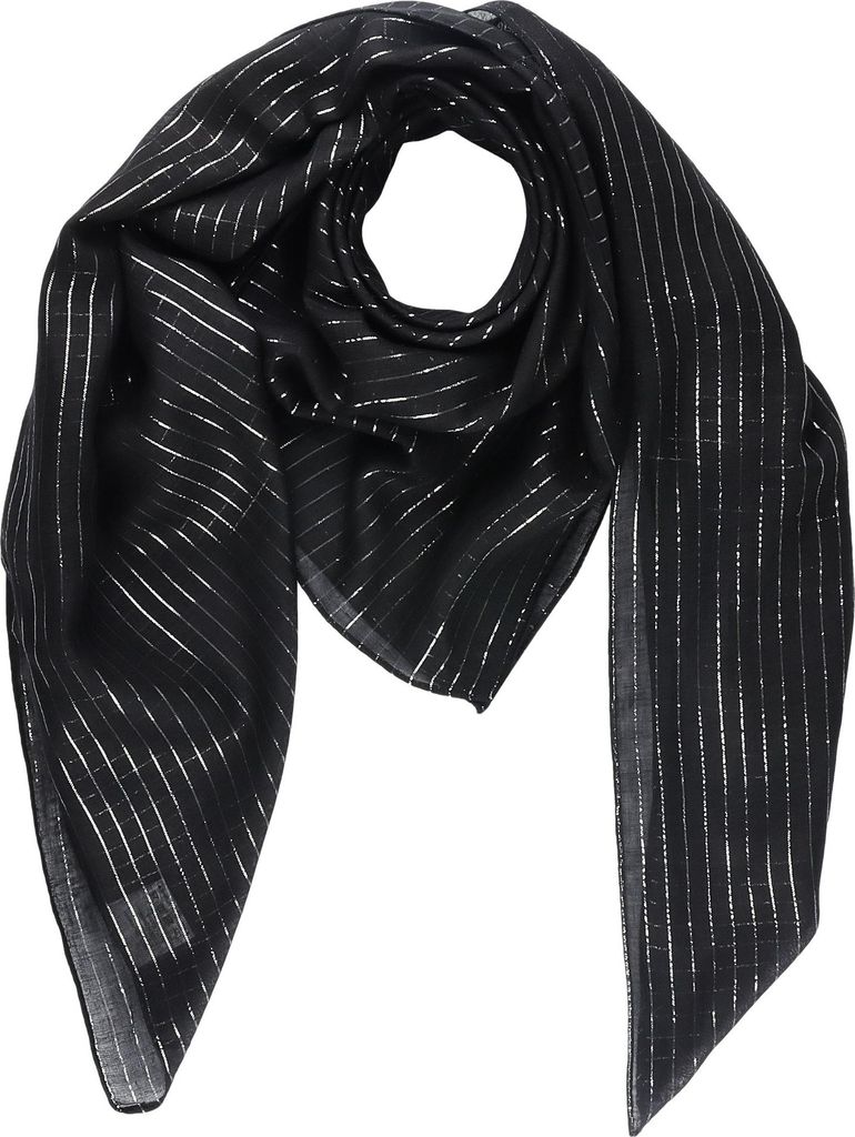 Baumwolltuch - schwarz Lurex silber - quadratisches Tuch Produktbild 