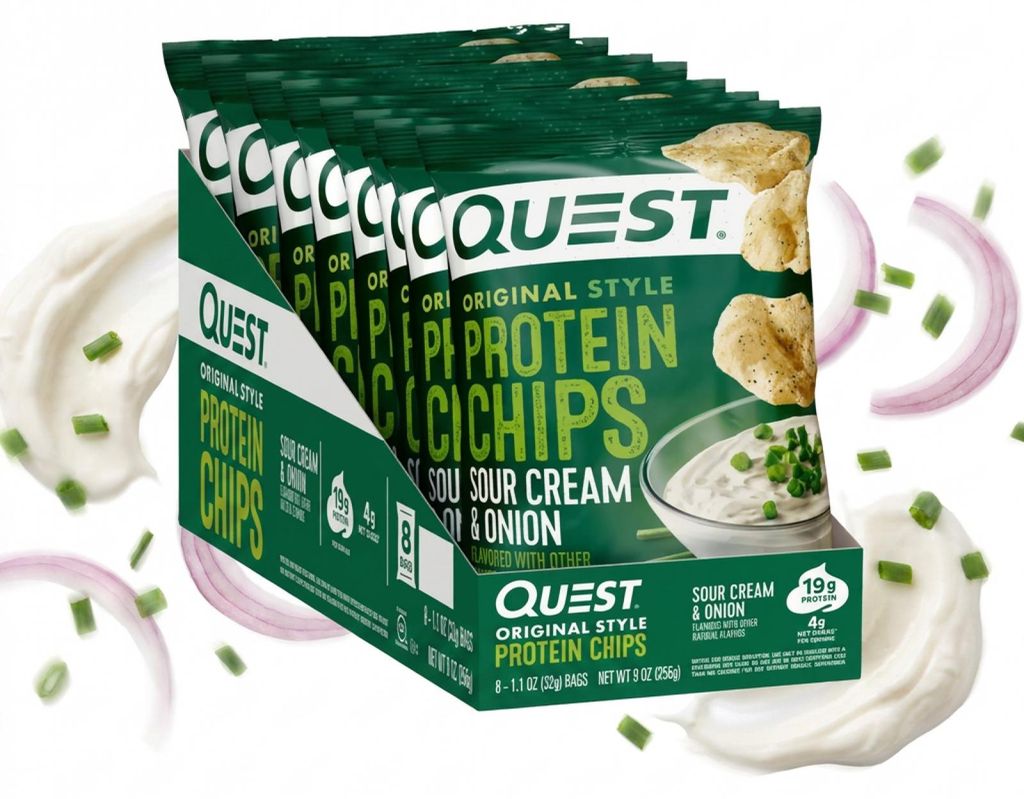 Quest Nutrition Protein Chips (8x32g) Sour Cream & Onion - Produktbild 
