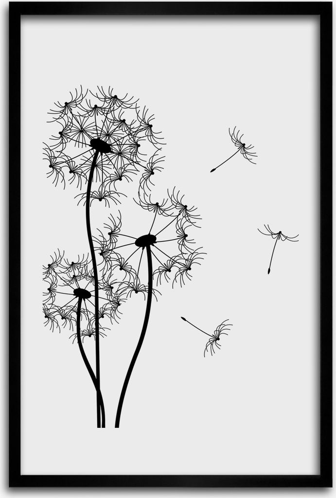 Bild - Bilderrahmen - 40 cm x 60 cm - MDF - Rahmen - Wandkunst - Löwenzahn zahn