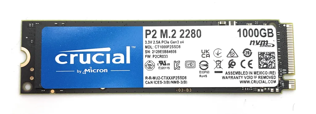 Crucial SSD P2 3D NAND |