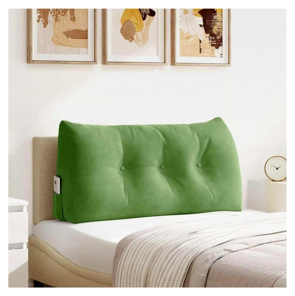 Samt-Rückenkissen Hellgrün 100x24x50cm - Ergonomisch und Praktisch für Wohnzimmer, Schlafzimmer und Büro