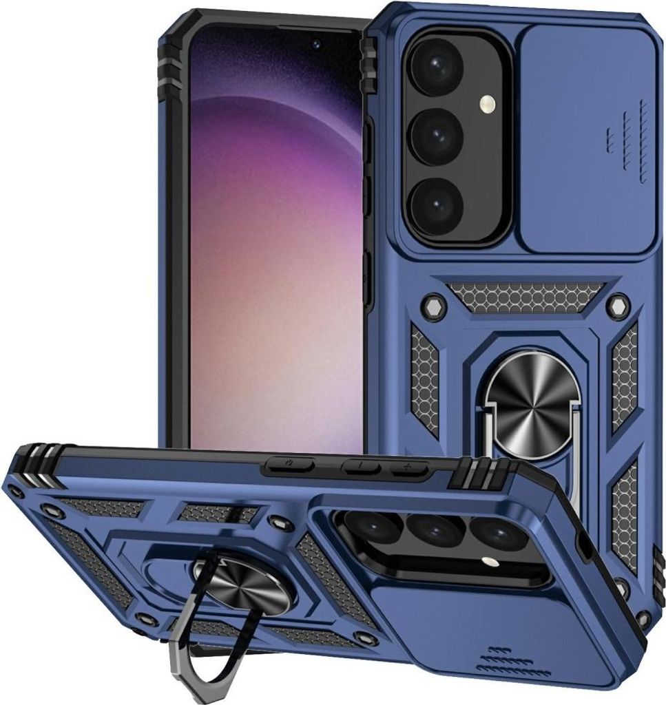 Samsung Galaxy S25 Plus Hülle - Coverup Armor Ring Ständer Back Cover mit Kamera Schutz - Blau