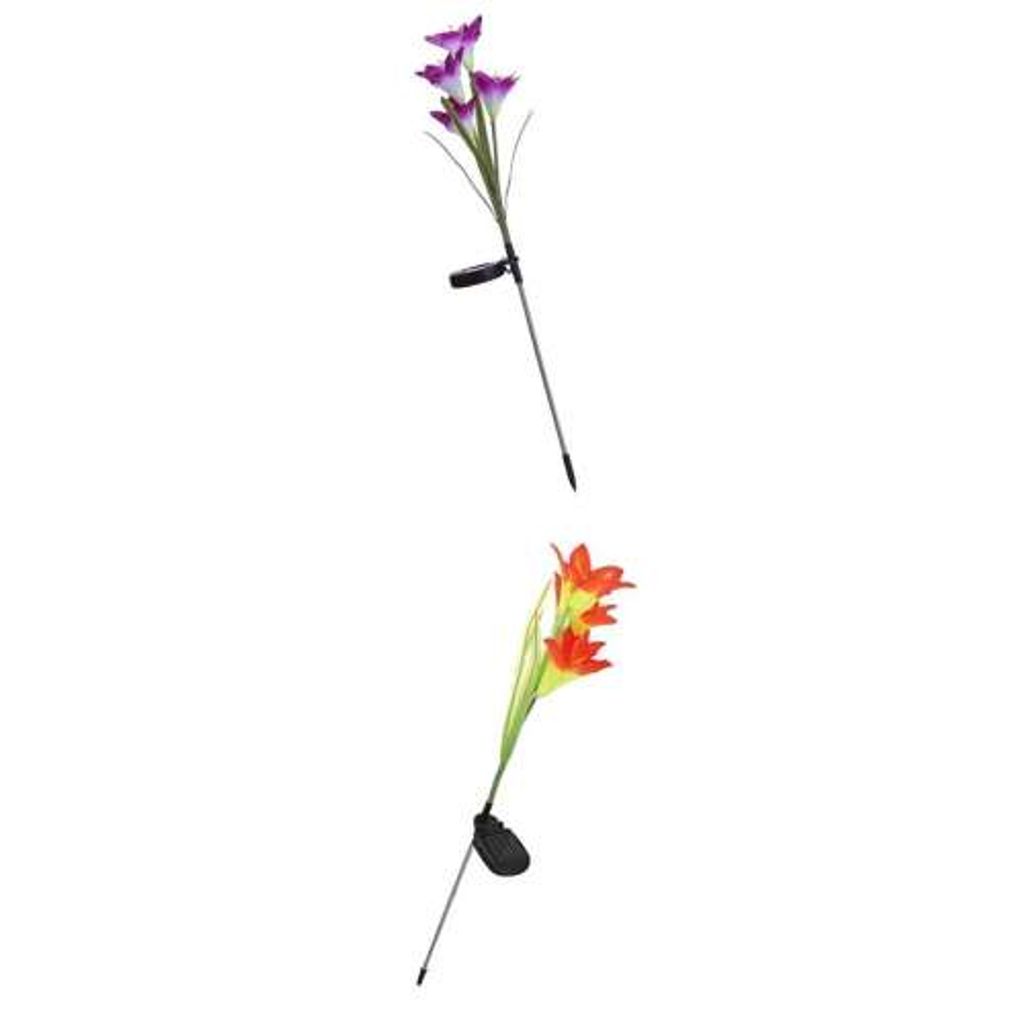 Solar Lilie Blumen mit 4 LEDs der Hingucker auf Ihrer Terrasse Blumenbeet, 