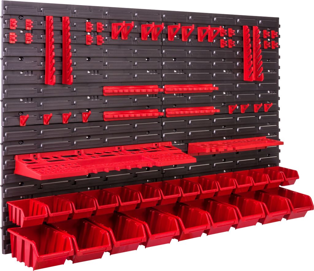 23 stohovacích boxov Nástenná polica 115x78cm Držiak na Obrázok produktu 