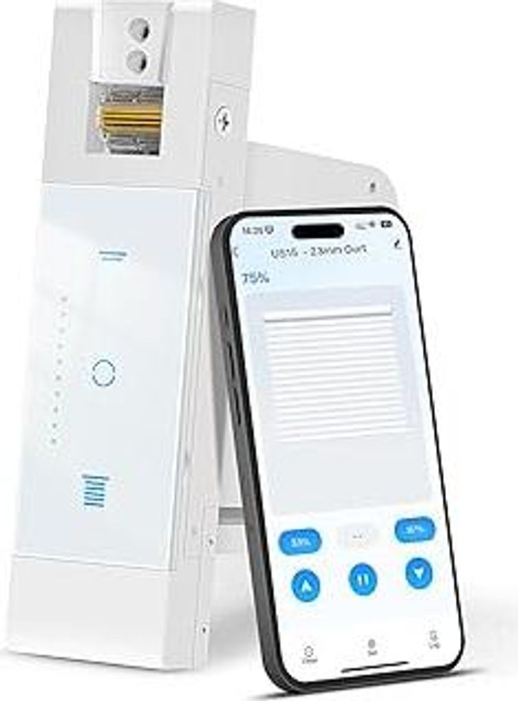 SMARTERCURRY Wlan Elektrischer Gurtwickler - 23mm Gurt, Bis 20 kg, 5 m² Rollladen | Rolladenschalter Smart Rolladensteuerung | Prozentuale Kontrol...
