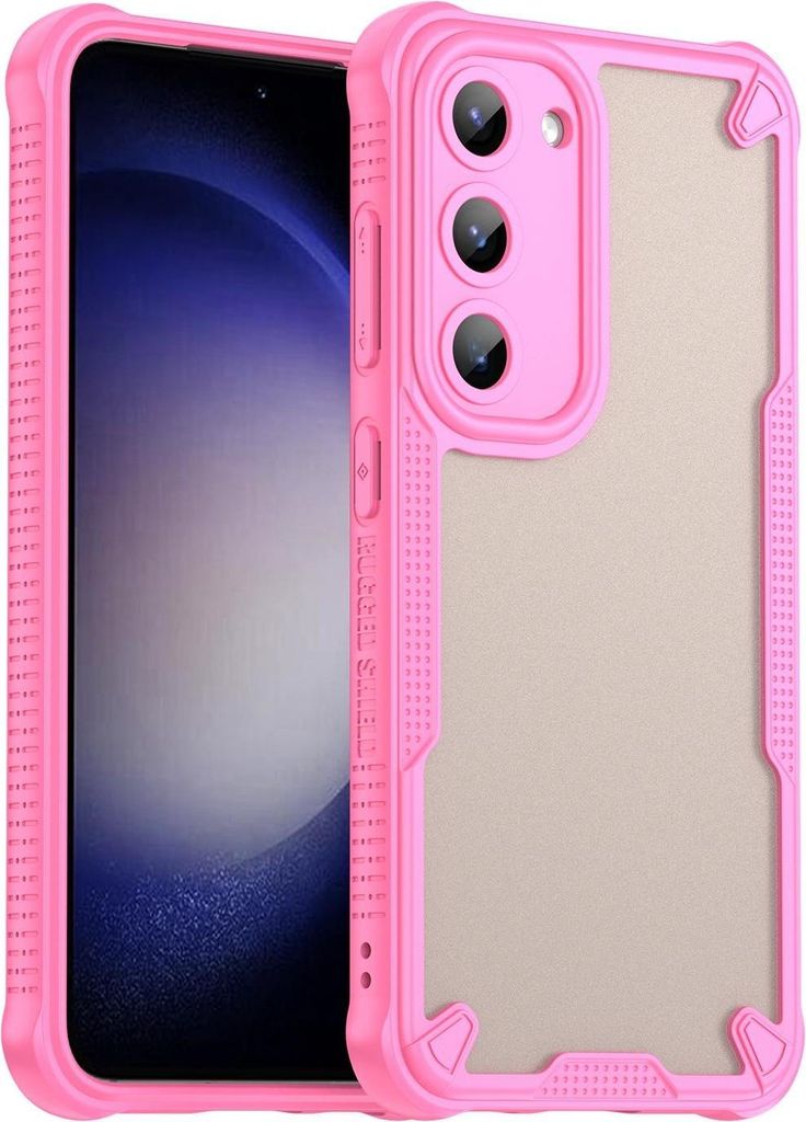 Hülle für Samsung Galaxy S23 - Phonesta Shockproof Armor Semi-Transparent Back Cover - Rosa