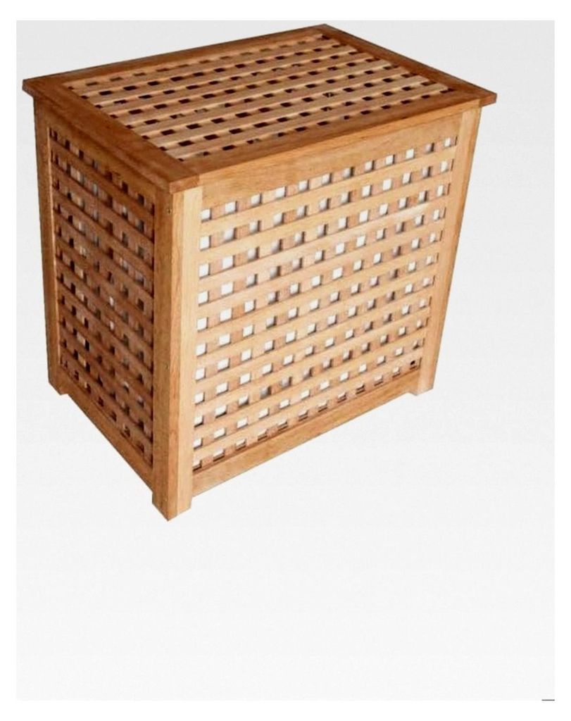 Wäschebox aus Buche mit Innensack 55 x 37 x 52 cm