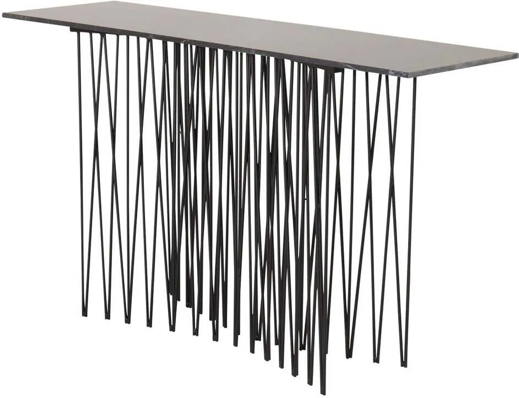 Table d'appoint de luxe en pierre naturelle noire 130x37cm finition Und