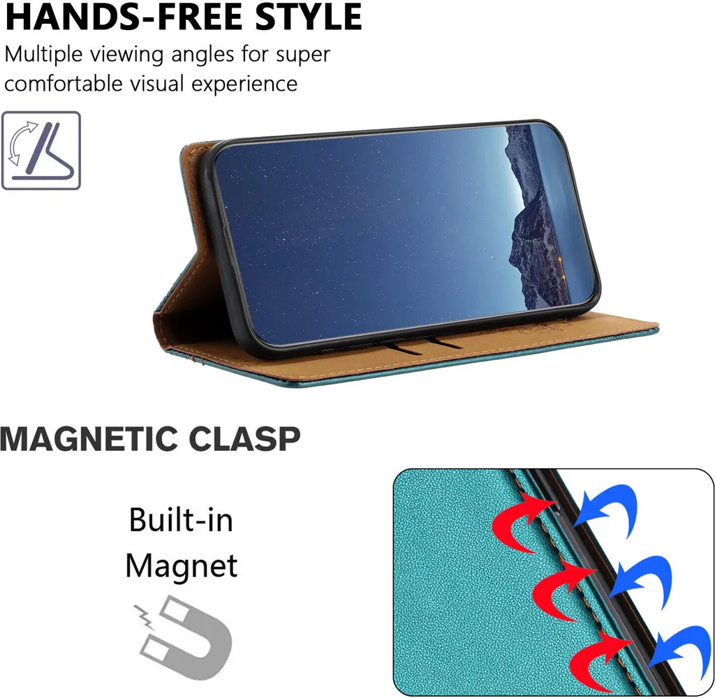 Custodia per iPhone 11 Pro in pelle con funzione stand verde - 2