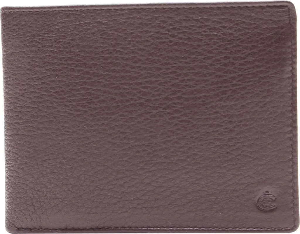 Porte-monnaie Esquire Deer Marron Foncé avec Protection RFID et Cuir