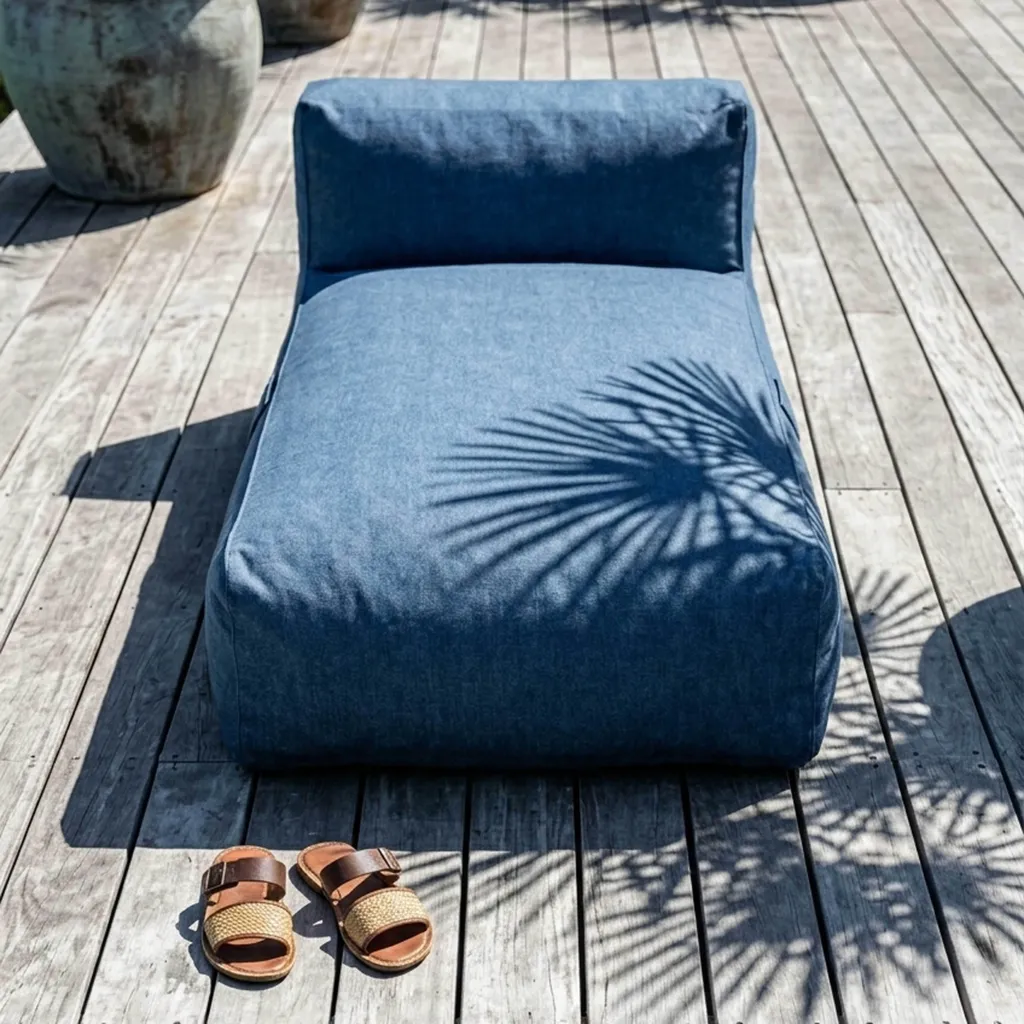 Canapé méridienne modulable bleu pour terrasse et extérieur Mixi Oviala