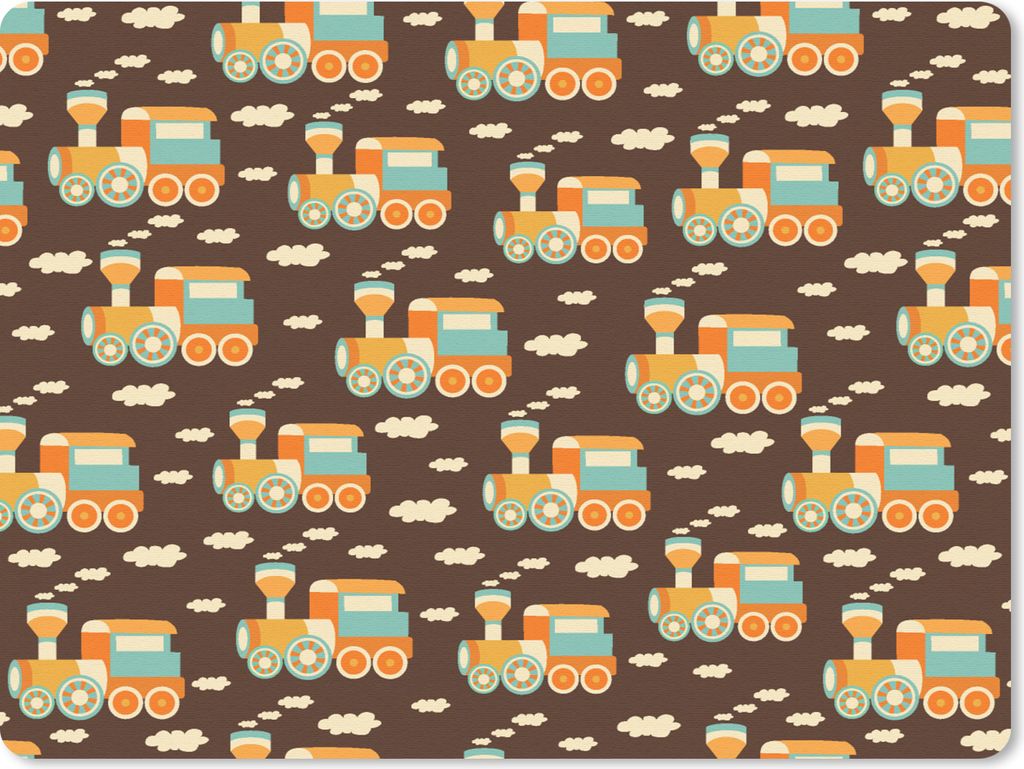MuchoWow Mauspad Mousepad Muster - Zug - Vintage - Kind - Kinder - Kinder 40x30 cm - Mousepads - Maus Mat - Pad - Mausunterlage - Anti Rutsch