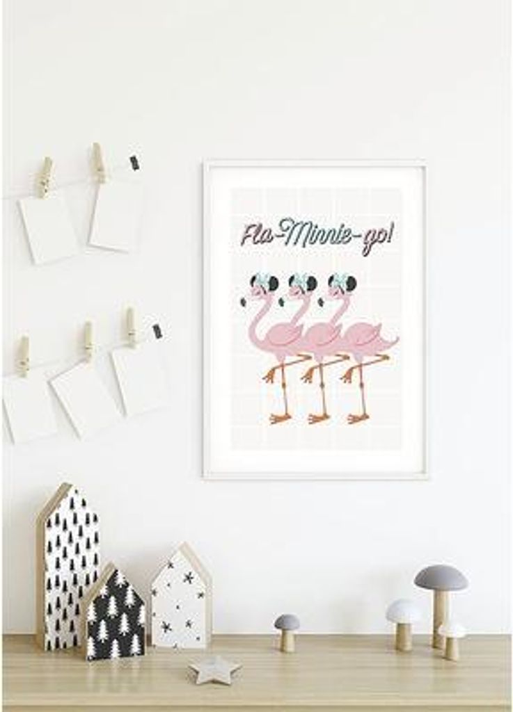 Kunstposter – Minnie und die Flamingos – 50 x 70 cm