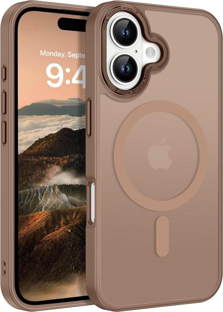 Handyhülle für iPhone 17 Hülle MagSafe kompatibel mit Metall Kamerarahmen Magnet Case TPU Kantenschutz