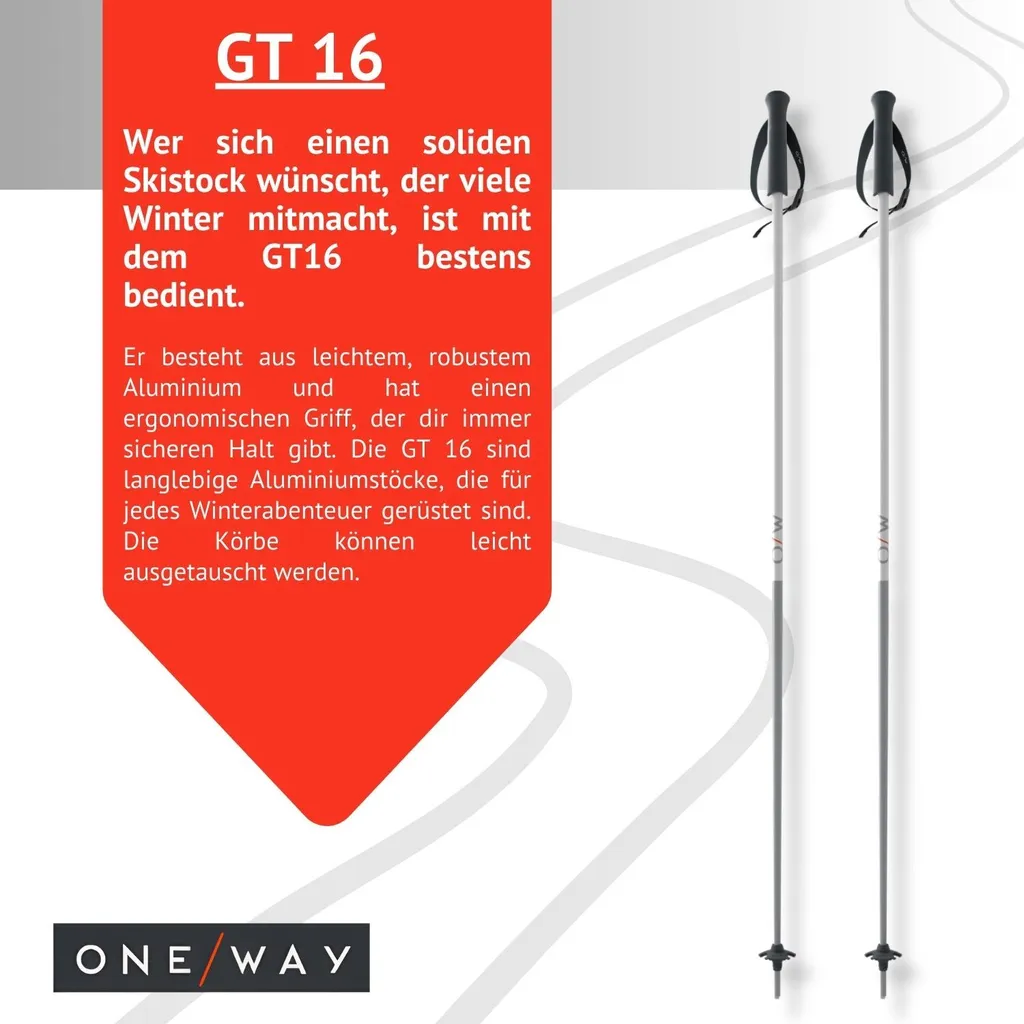 Bâtons de ski One Way GT 16 Ghost 120 cm - Performance All-Mountain - 3