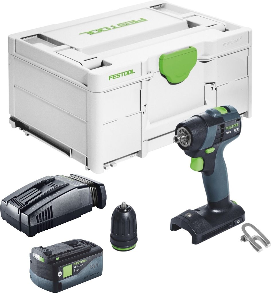 Festool TXS 18-Basic Akku Bohrschrauber 18 V 40 Nm Brushless + 1x Akku 5,0 Ah + Schnellladegerät + Systainer