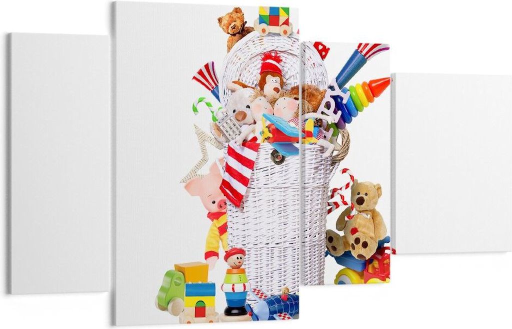 Bild auf Leinwand - Leinwandbild - Spielzeug Kinder Spaß Freunde - 120x70cm - Wand Bild - Wanddeko - Leinwanddruck - Bilder - Kunstdruck - Wanddek...