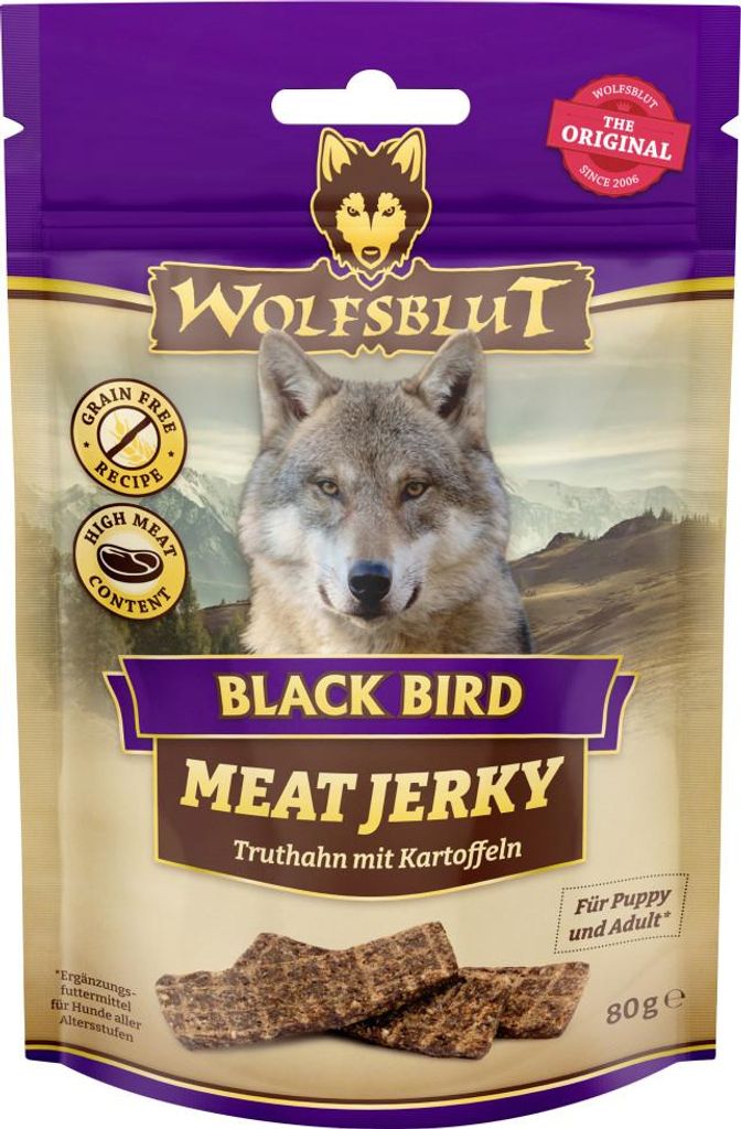 Wolfsblut 80gx6 Meat Jerky Black Bird