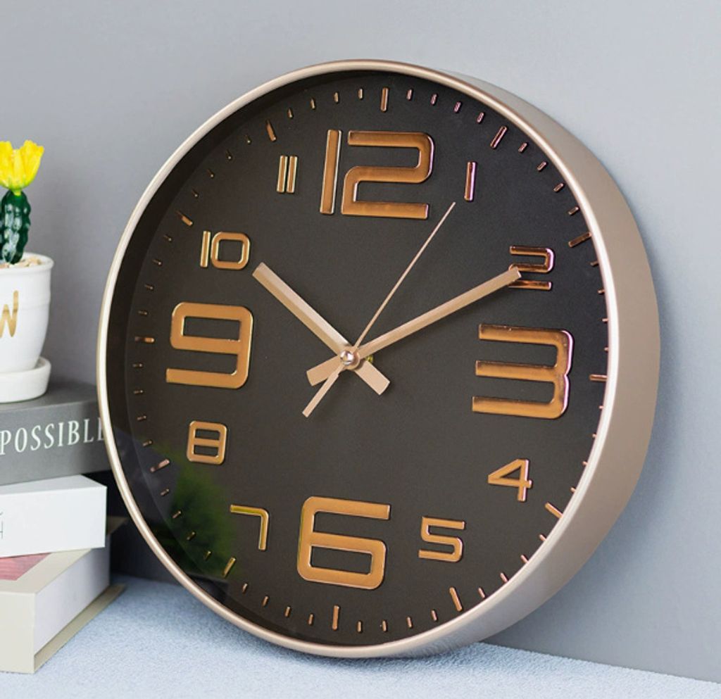 OKWISH Wanduhr Ohne Tickgeräusche 12 Zoll/30cm Modern Quartz Lautlos Wanduhr Schleichende Sekunde Küchenuhren, für Wohnzimmer Kinderzimmer Küch...