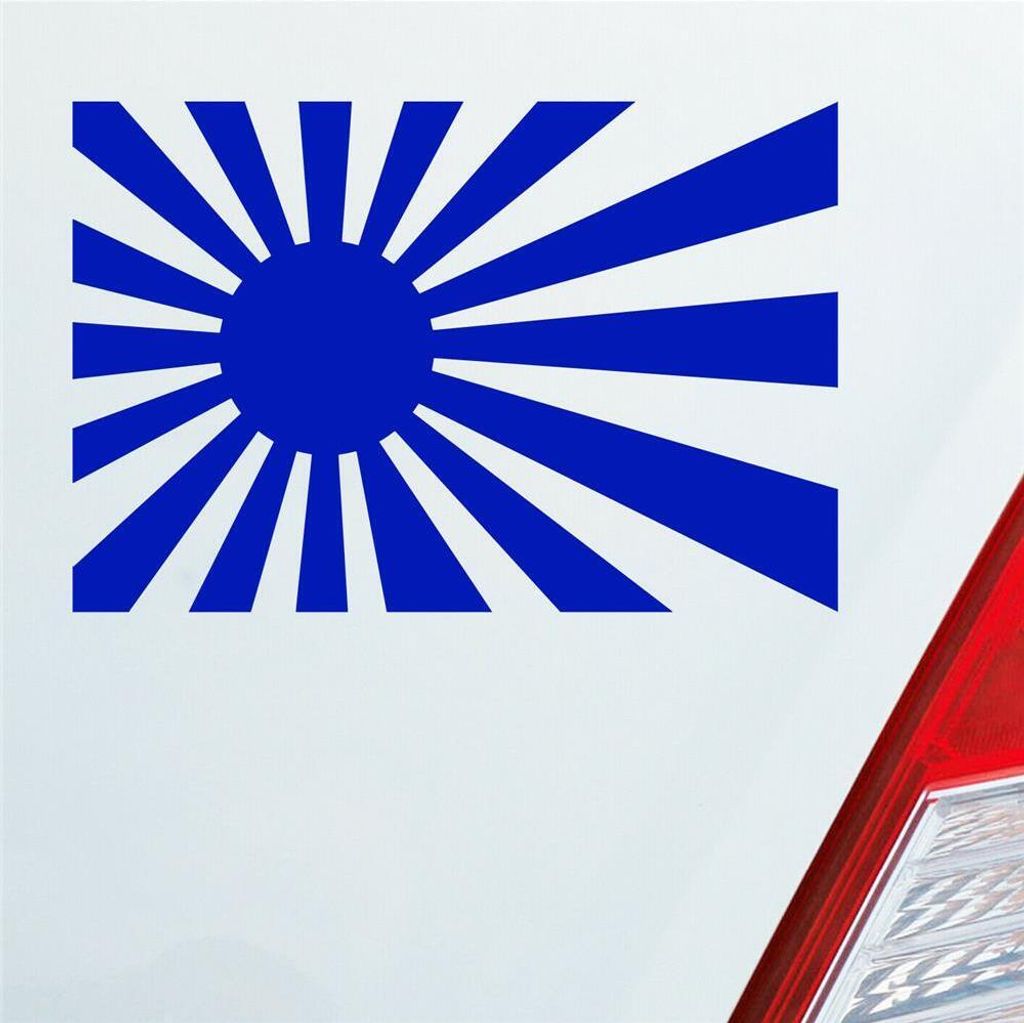 Auto Aufkleber Kyokujitsuki Japan aufsteigende Sonne Sun 15x10 cm Dunkelblau Sticker Heckscheibenaufkleber