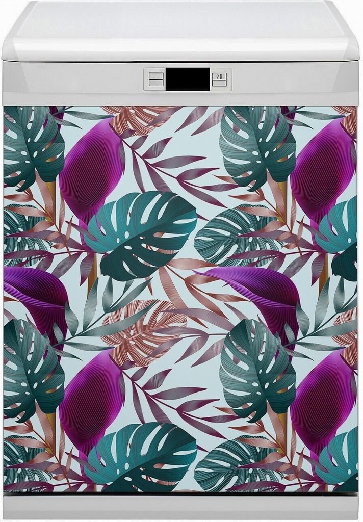 Magnet Folie für Geschirrspüler Magnete Geschirrspüle Magnet für Spülmaschine 60x70 cm Dekor - Tropenurlaub