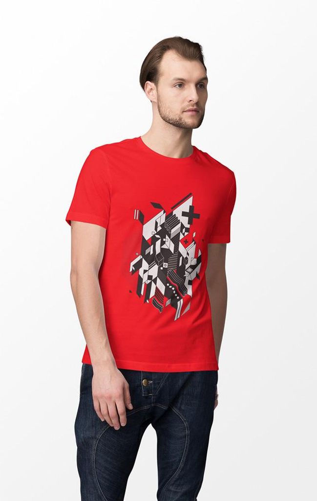 D&B Uni Polo ST00063 Abstrakt Rot-Größe 3XL