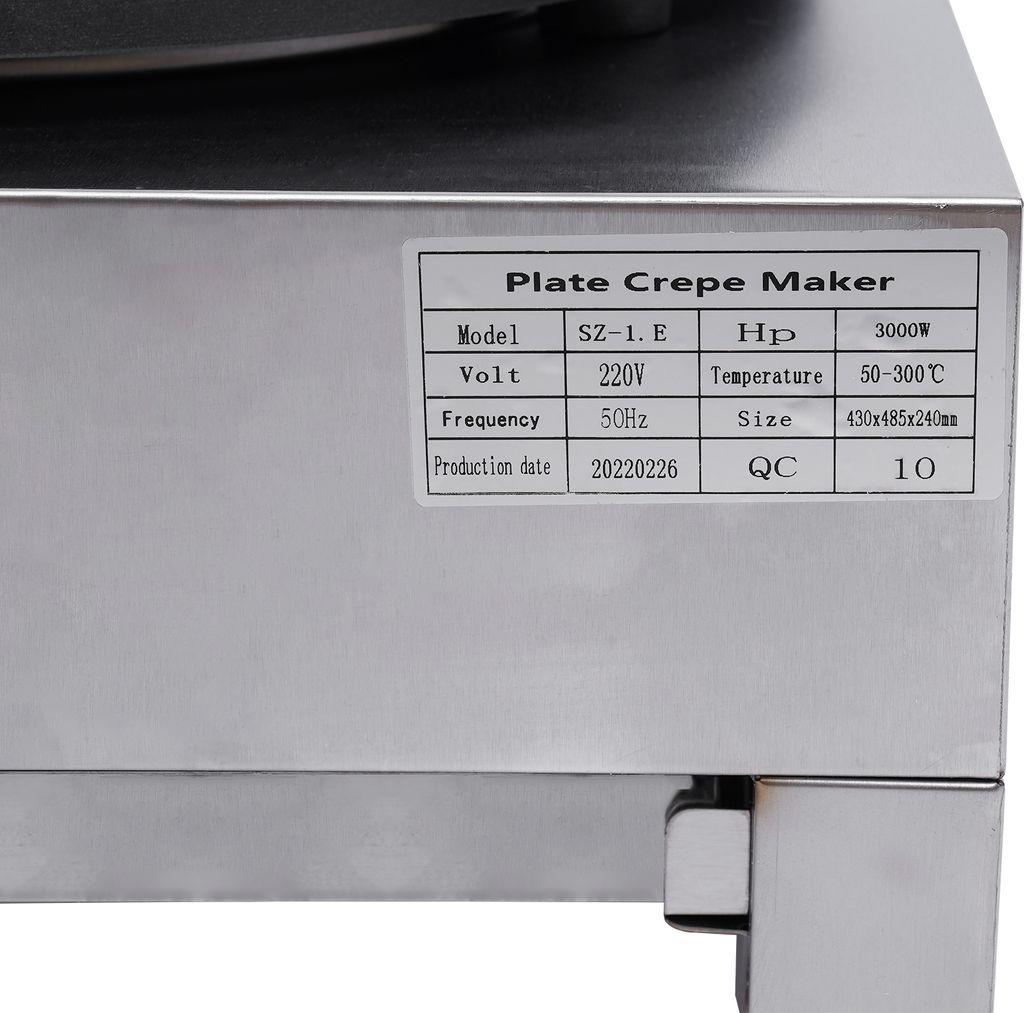 Machine à Crêpes Pro 3000W - Plaque Acier Inox 40cm - Contrôle 50-300°C