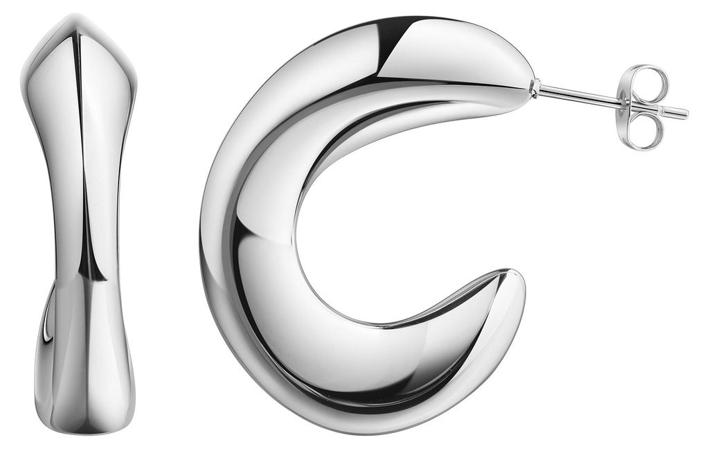 Zeeme Stainless Steel Creolen Edelstahl 3,0cm weiß 344010070