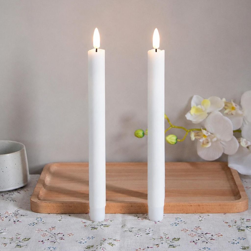 2 LED svíčky, teplá bílá barva, 25 cm, bez plamene, Obrázek produktu 