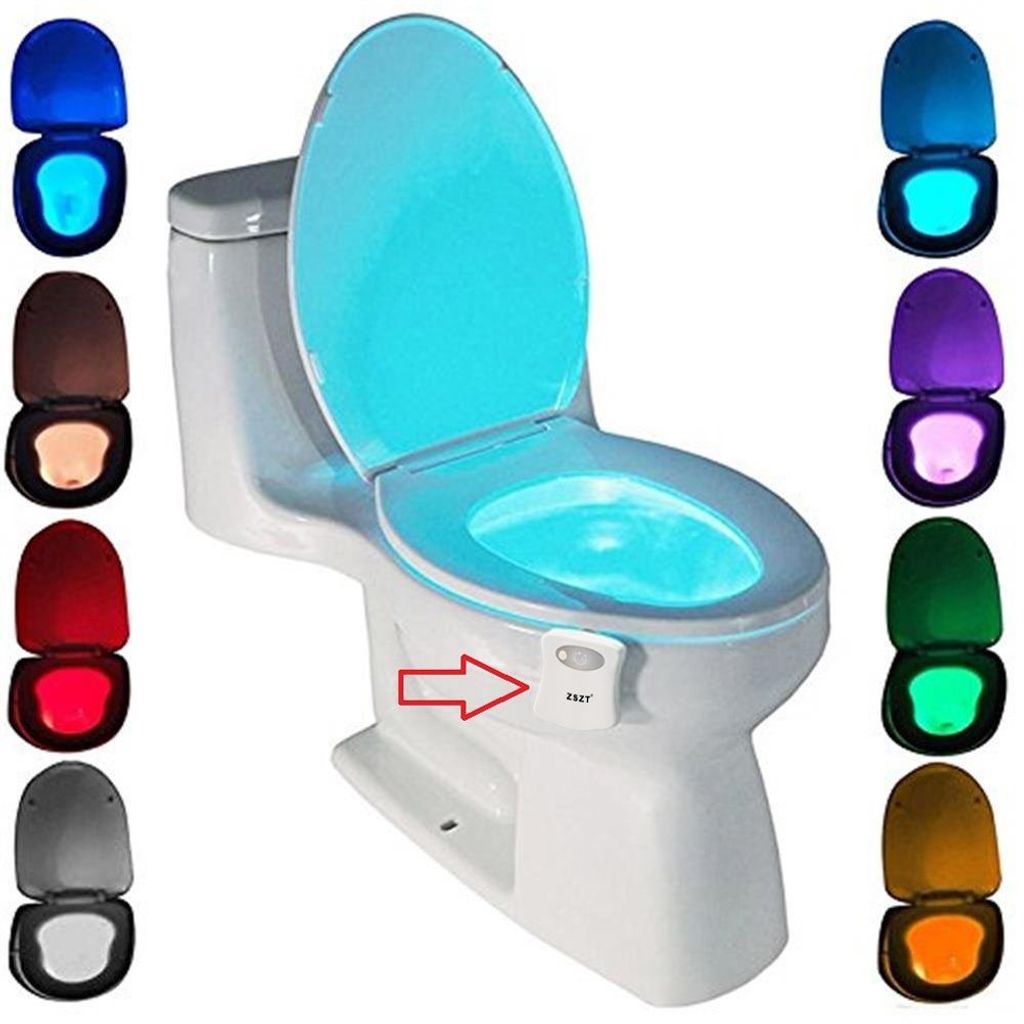LED WC Badezimmer Nacht 16 Farbe Lampe Toiletten Bewegung Aktiviert Sensor Licht
