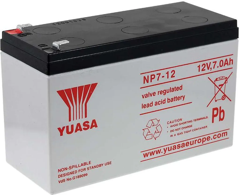 Batterie Rechargeable 12V 7Ah pour Éclairage de Secours et Alarme
