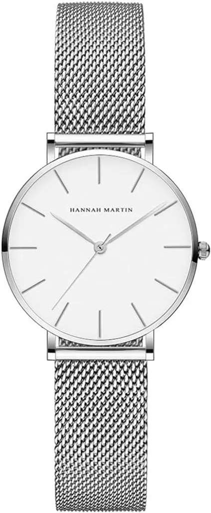 Orologio per signore Orologio da polso analogico al quarzo in acciaio inox maglia impermeabile ultra sottile 32 millimetri Design elegante impermeabile ogni giorno con il movimento preciso