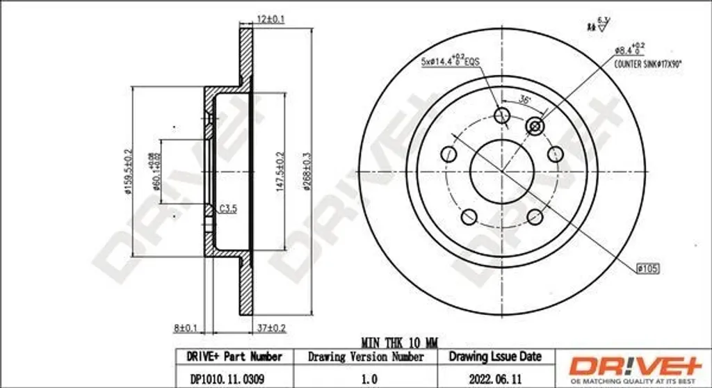 Disque de frein arrière anti-vibration pour corriger le freinage de l'Astra J