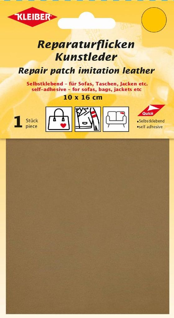 KLEIBER Kunstleder-Flicken selbstklebend hellbraun