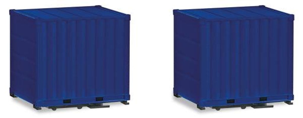 Herpa Z Zubehör 10 ft. Container mit Platte blau 053594 Produktbild 