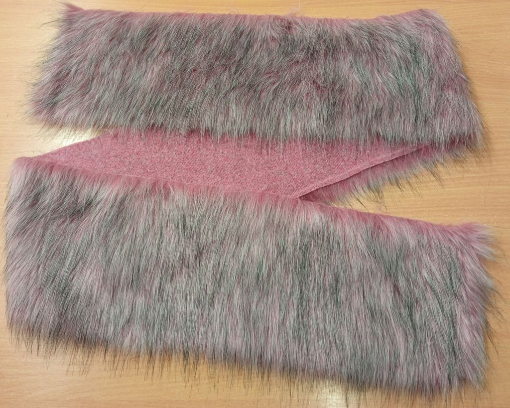 Pruh 10 cm x 150 cm - kožešina dlouhý vlas 60mm, růžový Obrázek produktu 