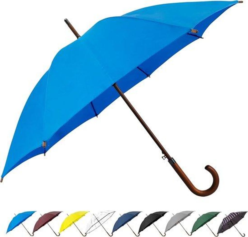 Regenparasol, 121,9 cm, klassisches Holzgriff, automatisch öffnen, winddicht, robust