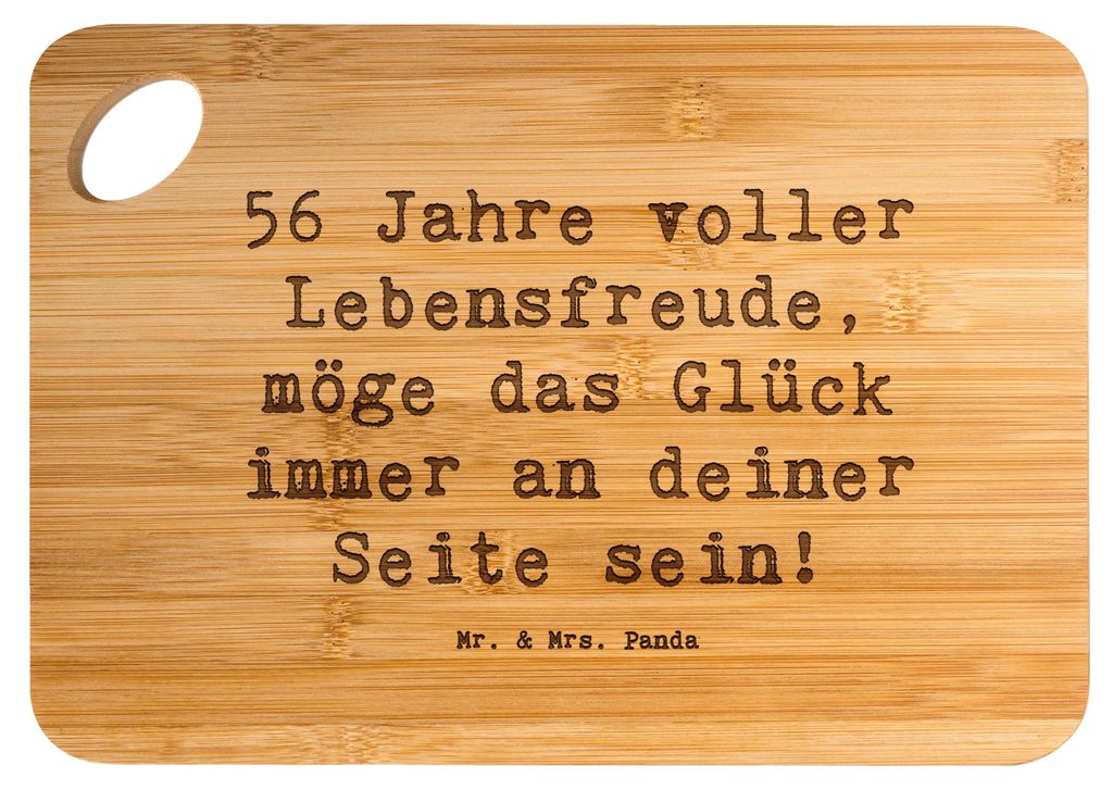 Mr. & Mrs. Panda holzschneidebrett Spruch 56. Geburtstag - Produktbild 