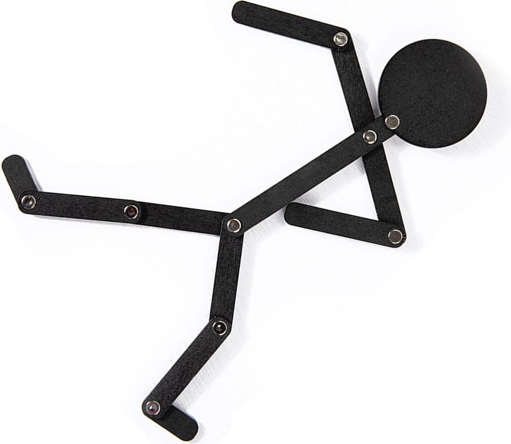 Stickman-Spielzeug aus Holz mit beweglichen Gliedmaßen, 24 Karten, pädagogisches Stickman-Puzzlespiel