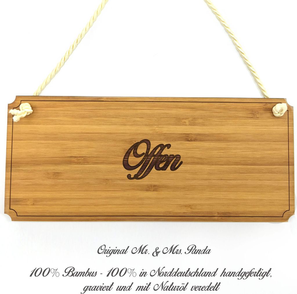 Mr. & Mrs. Panda Hinweisschild Offen - Geschenk, Holzschild, Shabby, Türschild, Infotafel, Schild, Geschenkidee, Wegweiser, wandtafel, Landhaus, G...