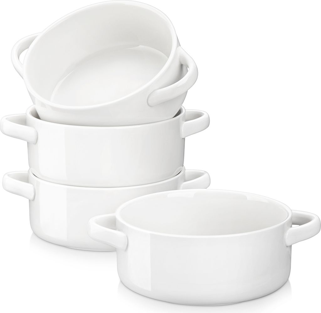 MALACASA 4dílná porcelánová polévková mísa, mísy na Obrázek produktu 