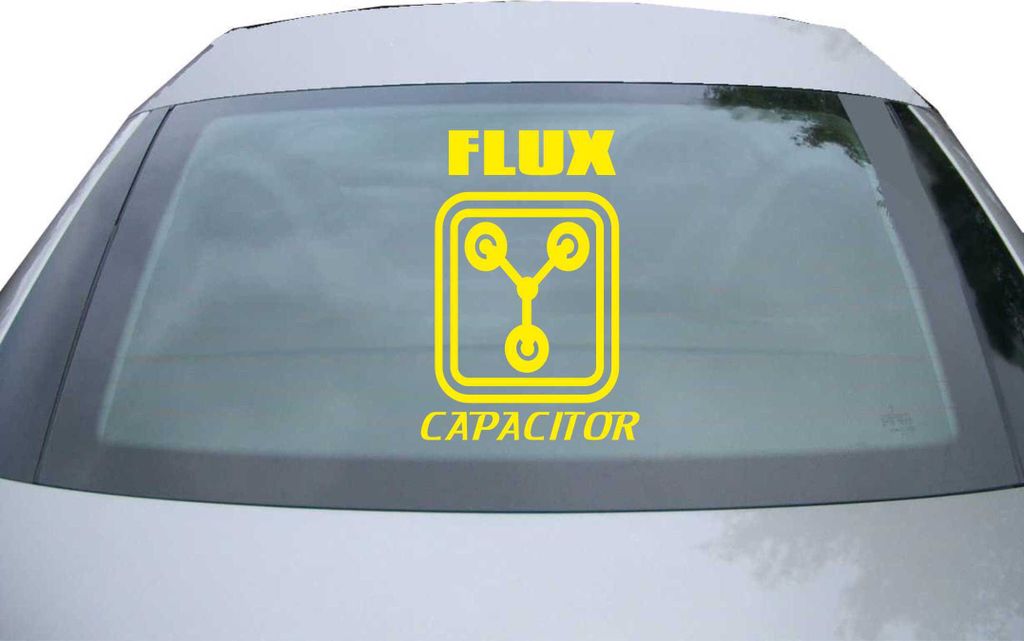 Indigos UG - Aufkleber Heckscheibe & Motorklappe DE2090 - gelb - 600x423 mm - Flux Capacitor - Auto Scheiben Fenster Heckklappe Tuning Racing JDM -...