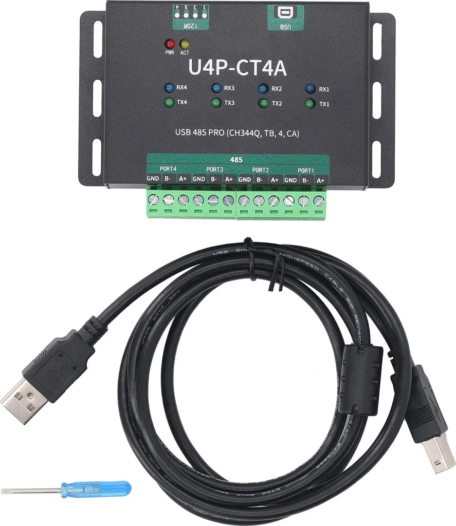 Adaptateur Hub USB vers 4 Ports RS485 Isolé - Module Industriel CH344Q