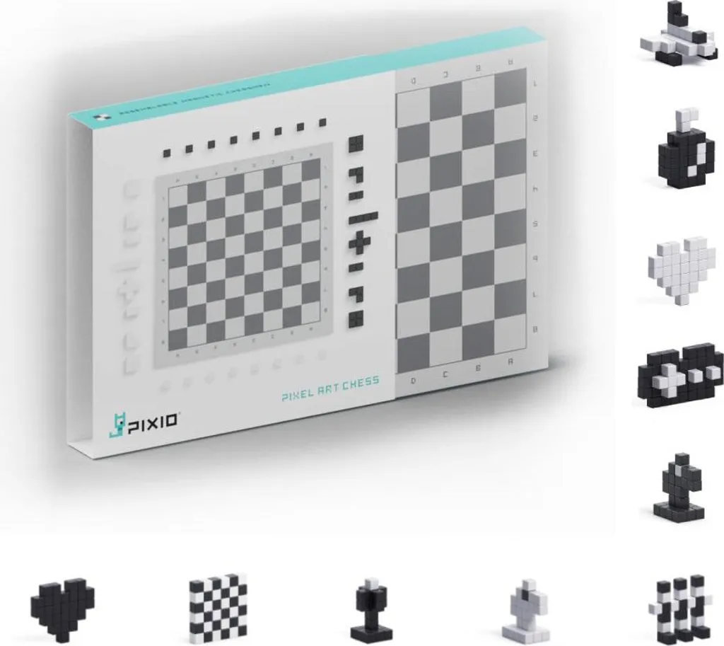 Jeu d'échecs nomade Pixio échiquier compact pour voyage et salon
