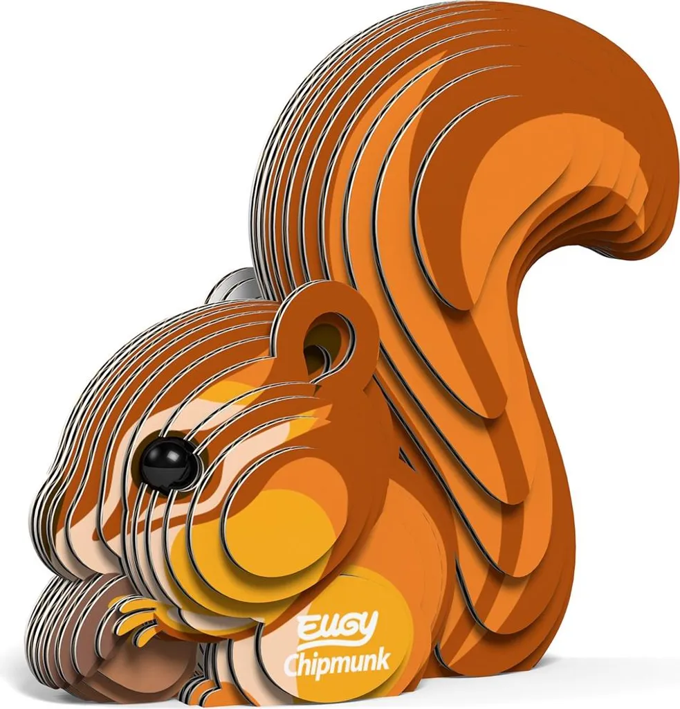 Écureuil EUGY 3D - Figurine en carton à assembler sans outils 10cm