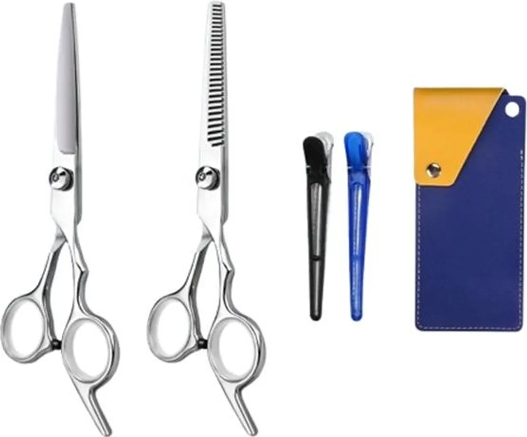 Kit Barbiere INF 5 Pezzi: Forbici Capelli Regolabili Acciaio Inox - 1
